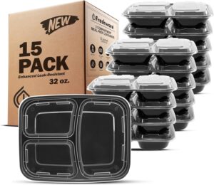 2. Freshware Meal Prep Containers with Lids [15 Pack] – Under $20